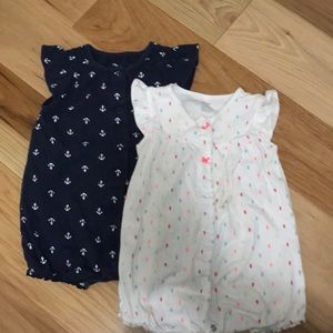 Set of two summer rompers carters 18 month